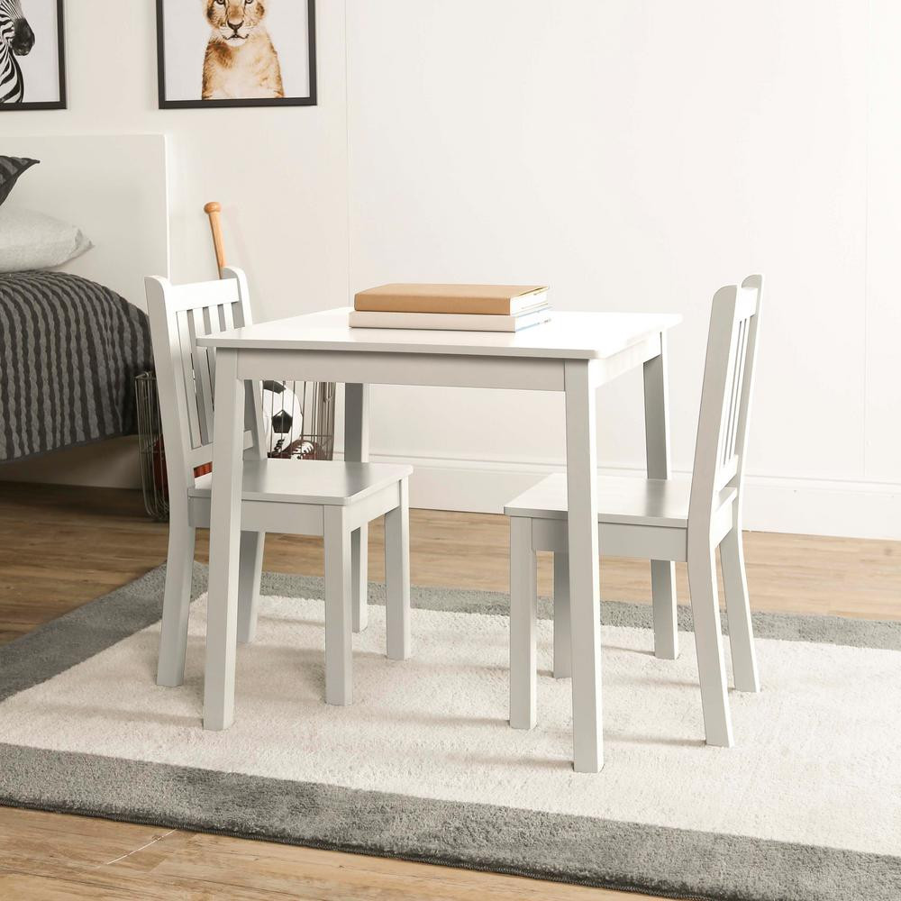 Kids Wooden Table Set
 Tot Tutors Daylight 3 Piece White Kids Table and Chair Set