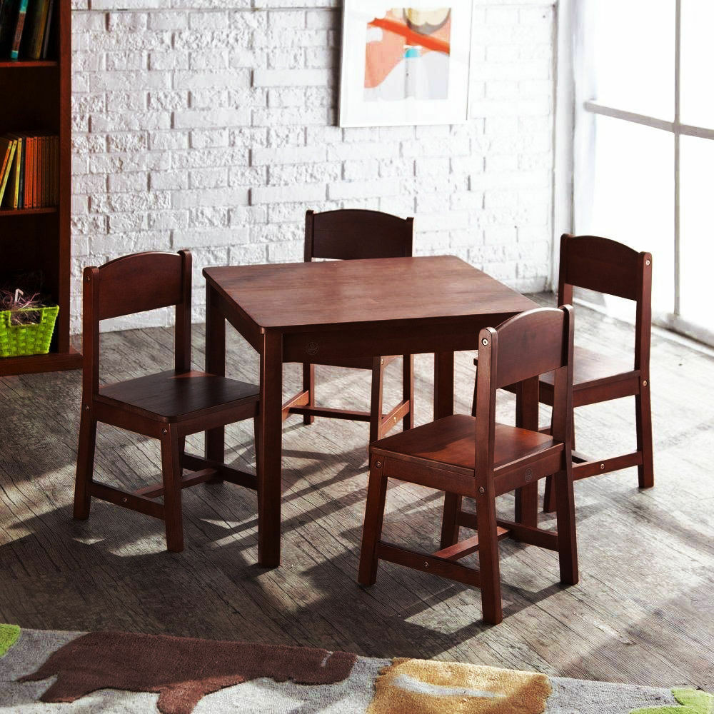Kids Wooden Table Set
 NEW KidKraft Sturdy Farmhouse Wooden Table and Chair Set
