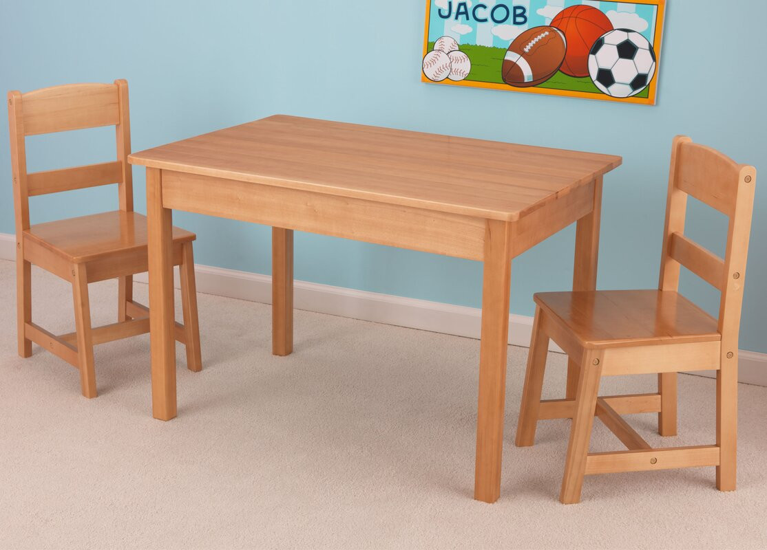 Kids Wooden Table Set
 KidKraft Kids 3 Piece Wood Table & Chair Set & Reviews