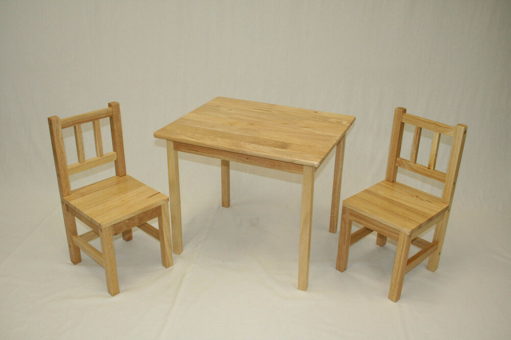 Kids Wooden Table Set
 Kids Table and 2 Chairs Set Solid Hard Wood