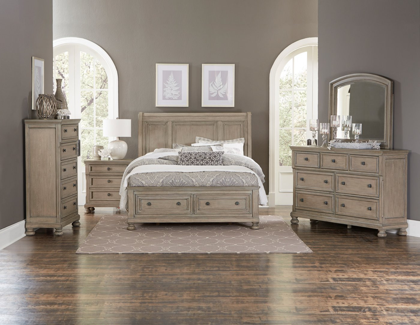 King Bedroom Sets With Storage
 Windchester 5 Piece King Storage Bedroom Set Grey