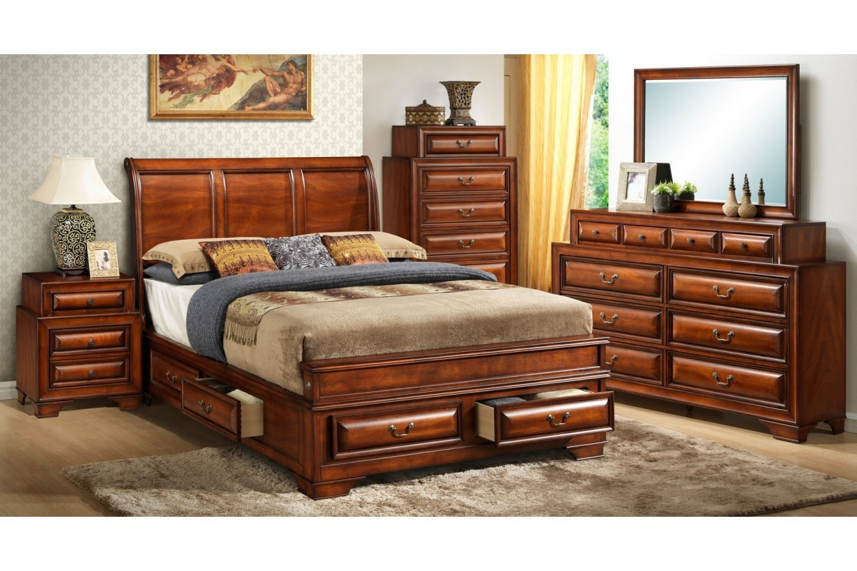 King Bedroom Sets With Storage
 Bedroom Sets South Coast Cherry King Size Storage