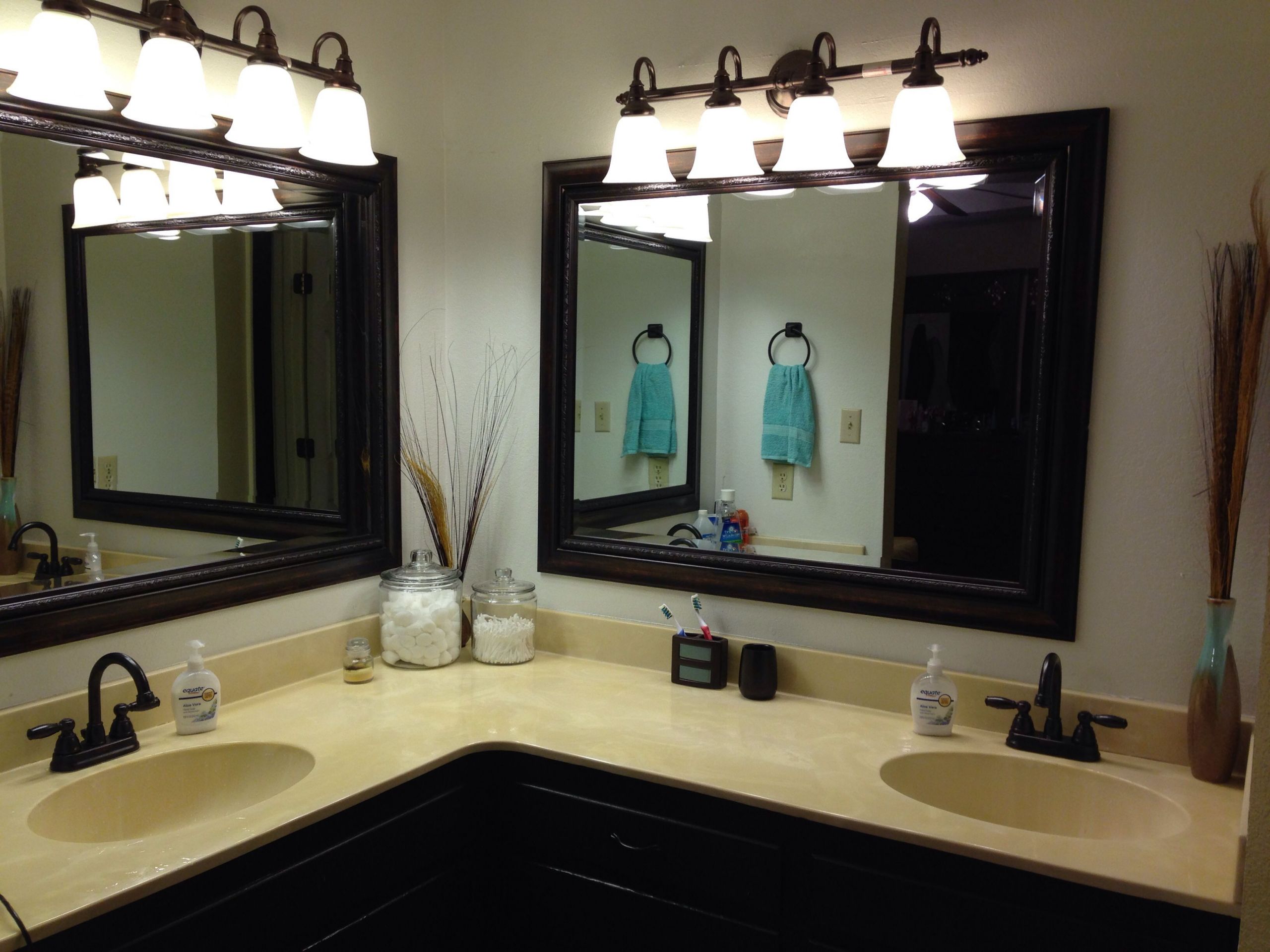 Kirkland Bathroom Vanities
 Brown and teal Bathroom vanity Kirklands mirrors Painted