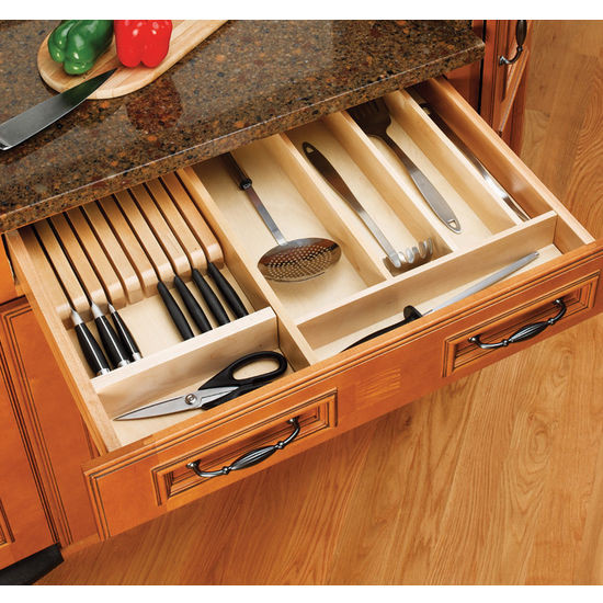 Kitchen Cabinet Dividers
 Drawer Organizers Wood Knife Block Kitchen Drawer Insert