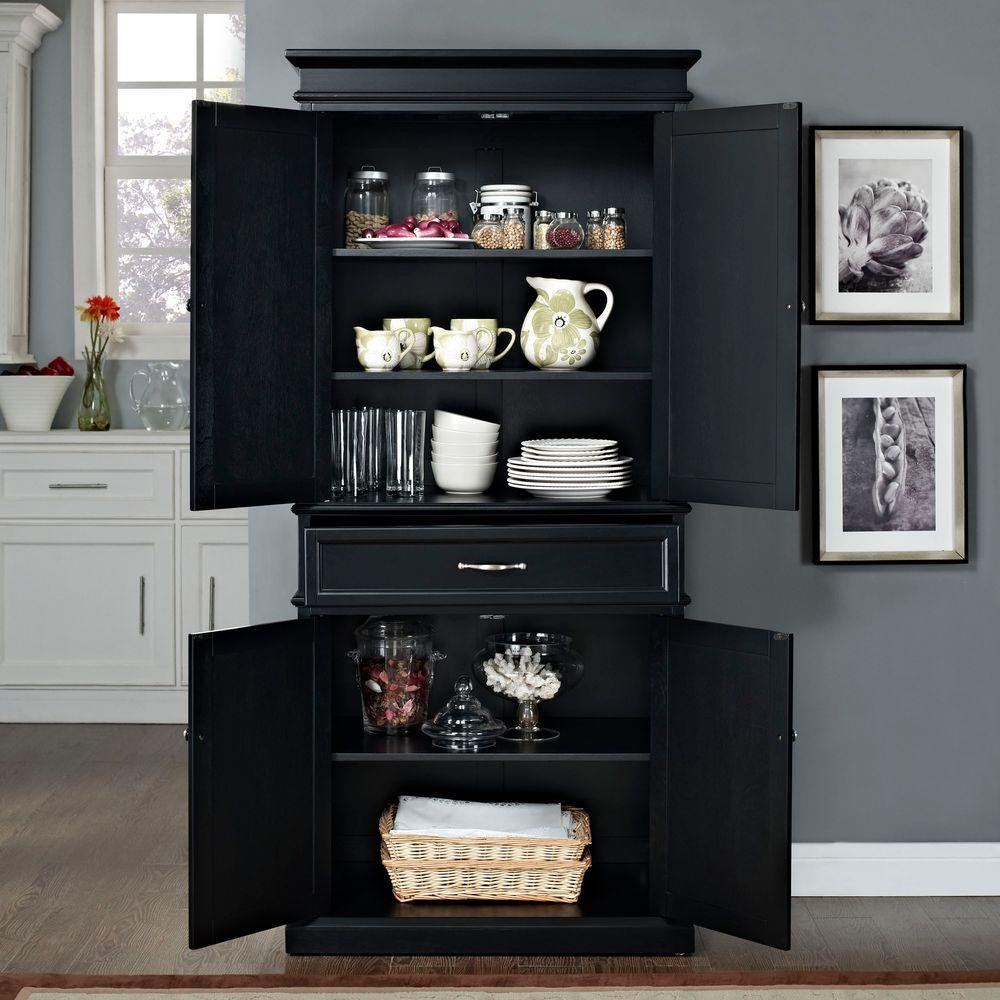 Kitchen Cabinet Storage Unit
 Crosley Parsons Black Storage Cabinet CF3100 BK The Home