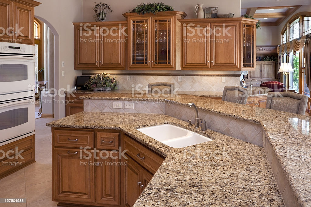 Kitchen Cabinet With Counter
 Custom Luxury Eatin Kitchen With Granite Counters Oak
