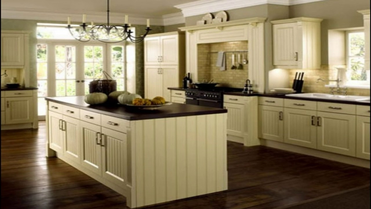 Kitchen Cabinet With Counter
 Cream Kitchen Cabinets With Black Countertops