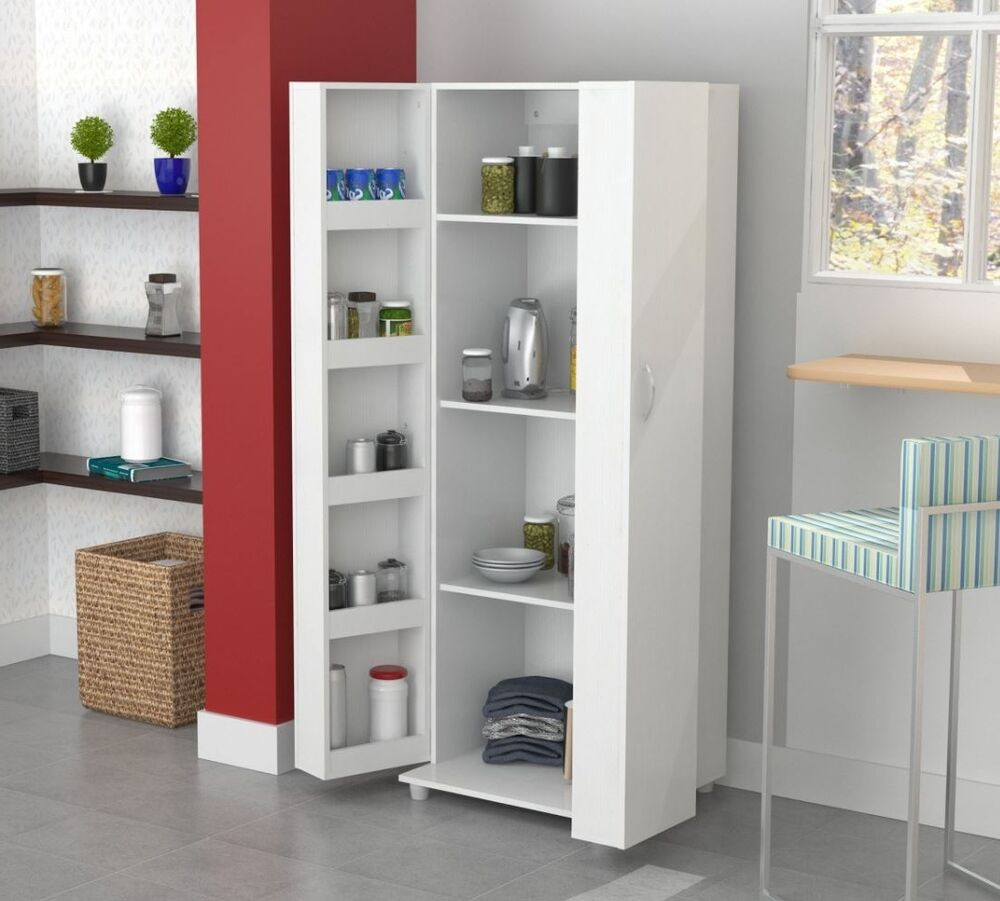 Kitchen Cabinets Organizer
 Tall Kitchen Cabinet Storage White Food Pantry Shelf
