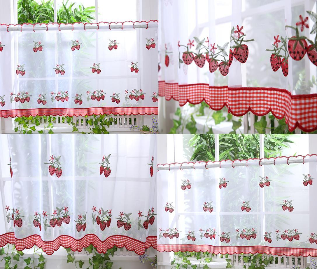 Kitchen Cafe Curtains
 Kitchen Voile Cafe Net Curtain Panel 25 NEW Designs 12