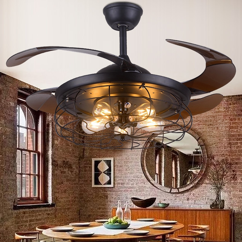 Kitchen Ceiling Fan With Light
 Retro ceiling fan light for Living room Bedroom Kitchen