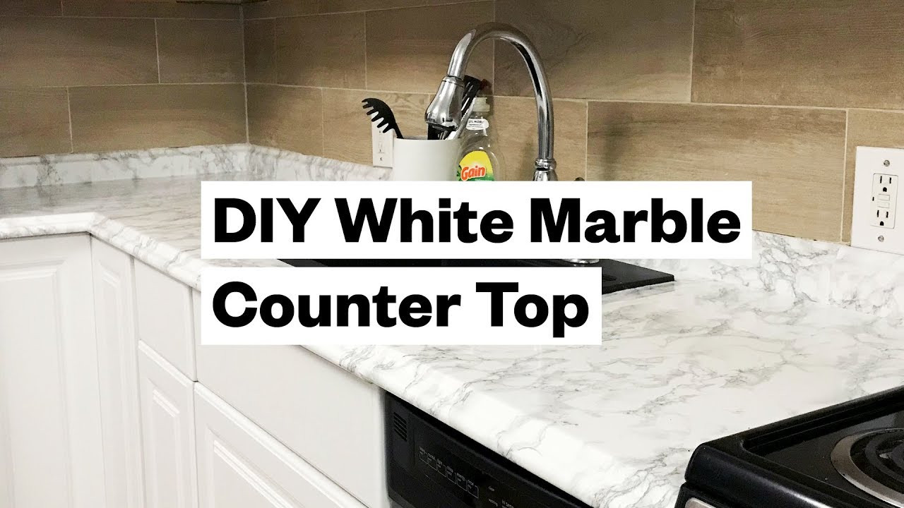 Kitchen Countertop Cover Ups
 Transform your kitchen for $20 DIY White Marble