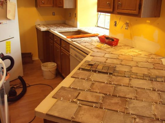 Kitchen Countertop Cover Ups
 tile over laminate counter tops What an inexpensive way