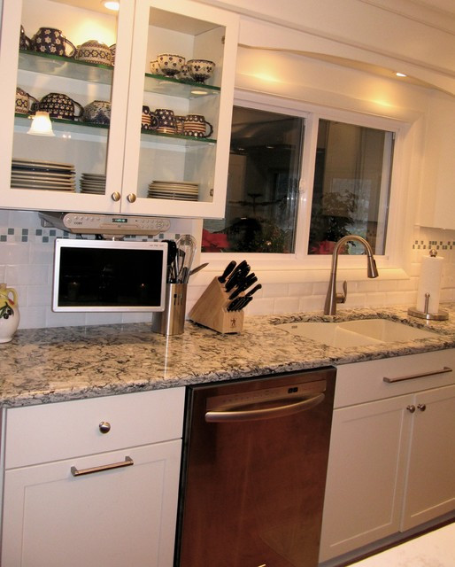 Kitchen Countertop Tv
 Sink Area with Pull down Flat Screen TV Traditional