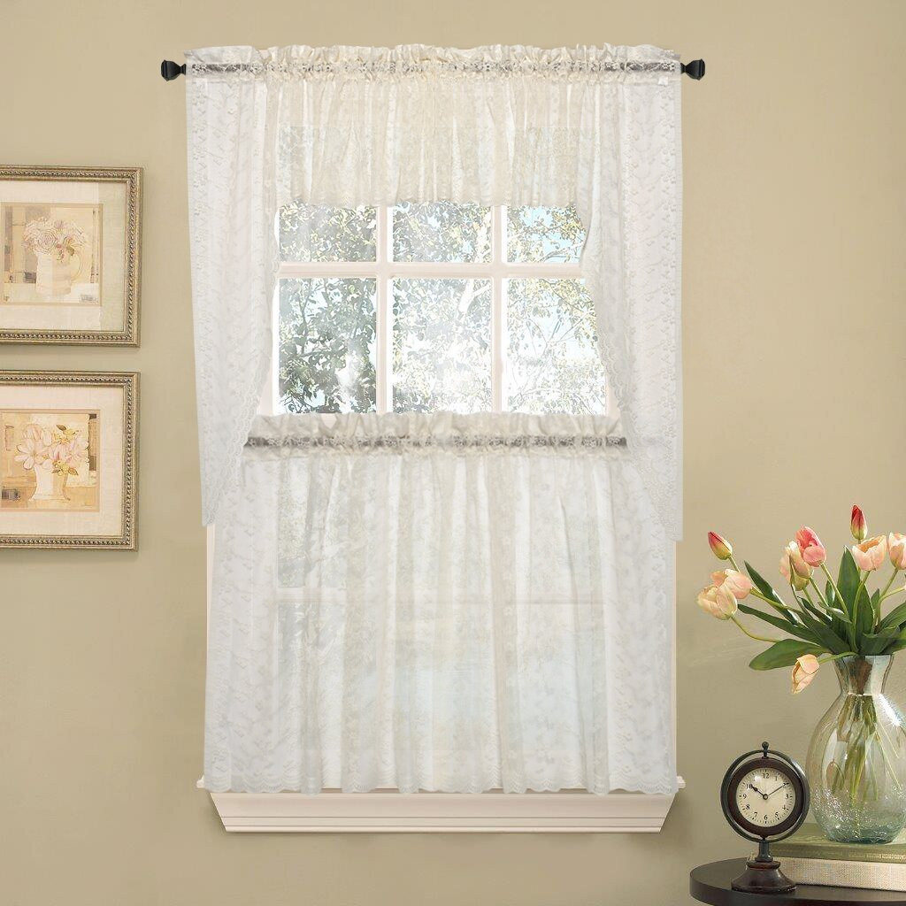 Kitchen Curtains And Valances
 Sweet Home Collection Elegant Priscilla Lace Kitchen 29