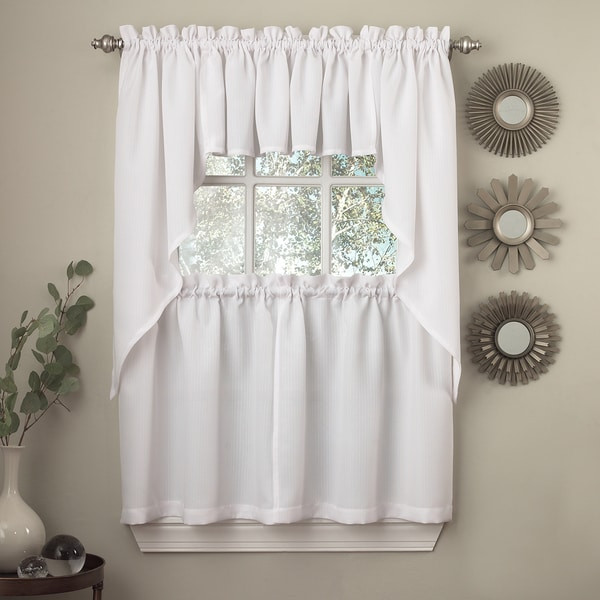 Kitchen Curtains Tiers
 Shop Opaque Ribcord Kitchen Curtain Pieces Tiers