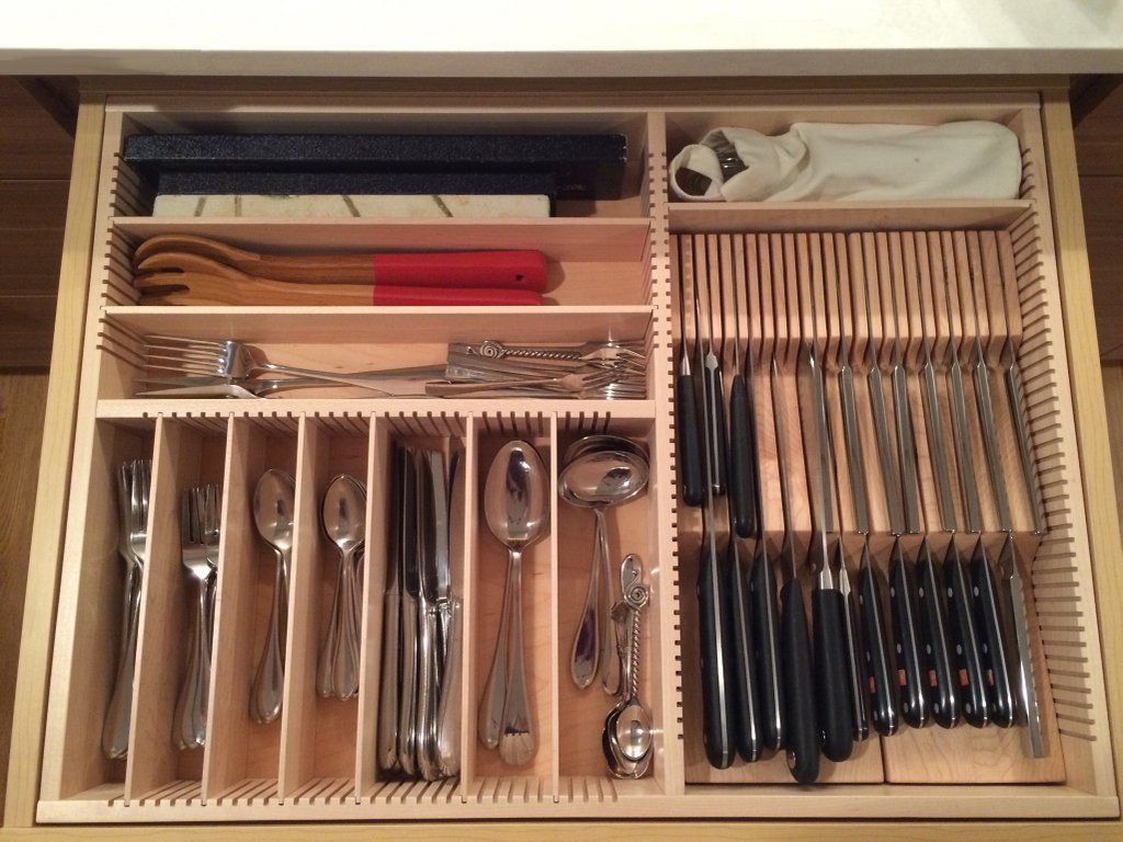 Kitchen Drawer Knife Organizer
 cutlery flatware with safe knife storage kitchen drawer