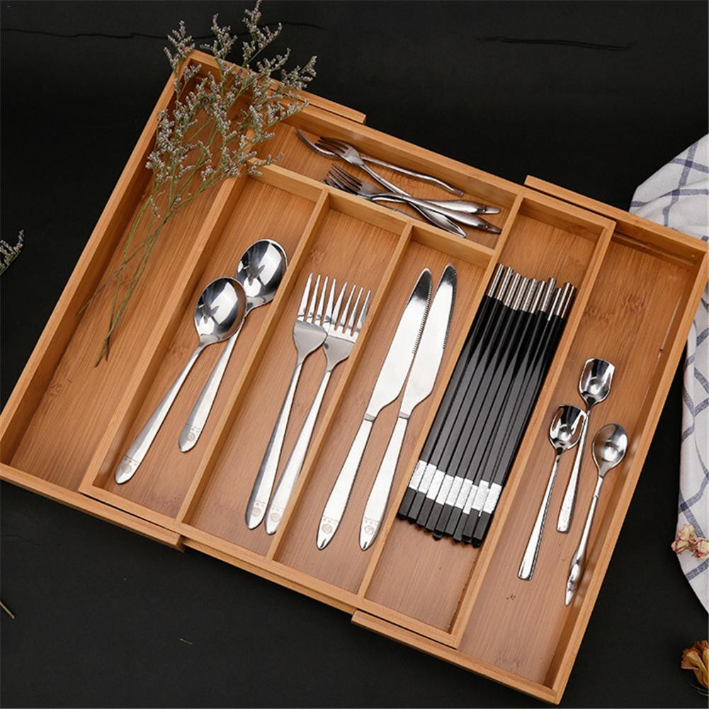 Kitchen Drawer Knife Organizer
 Expandable Cutlery Bamboo Drawer Organizer Cutlery Tray