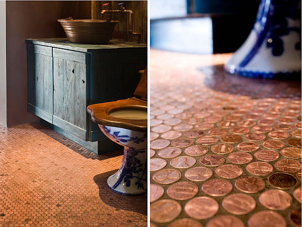 Kitchen Floor Made Of Pennies
 Copper Penny Flooring Made Easy