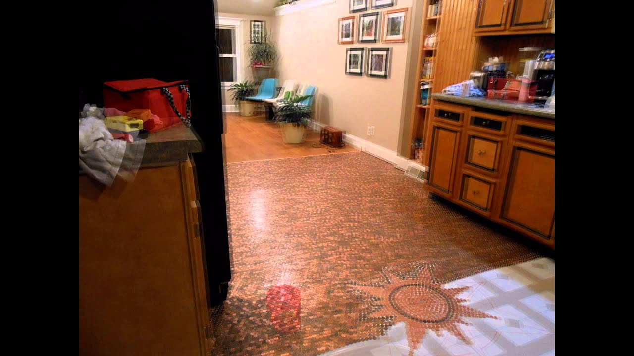 Kitchen Floor Made Of Pennies
 Our penny floor