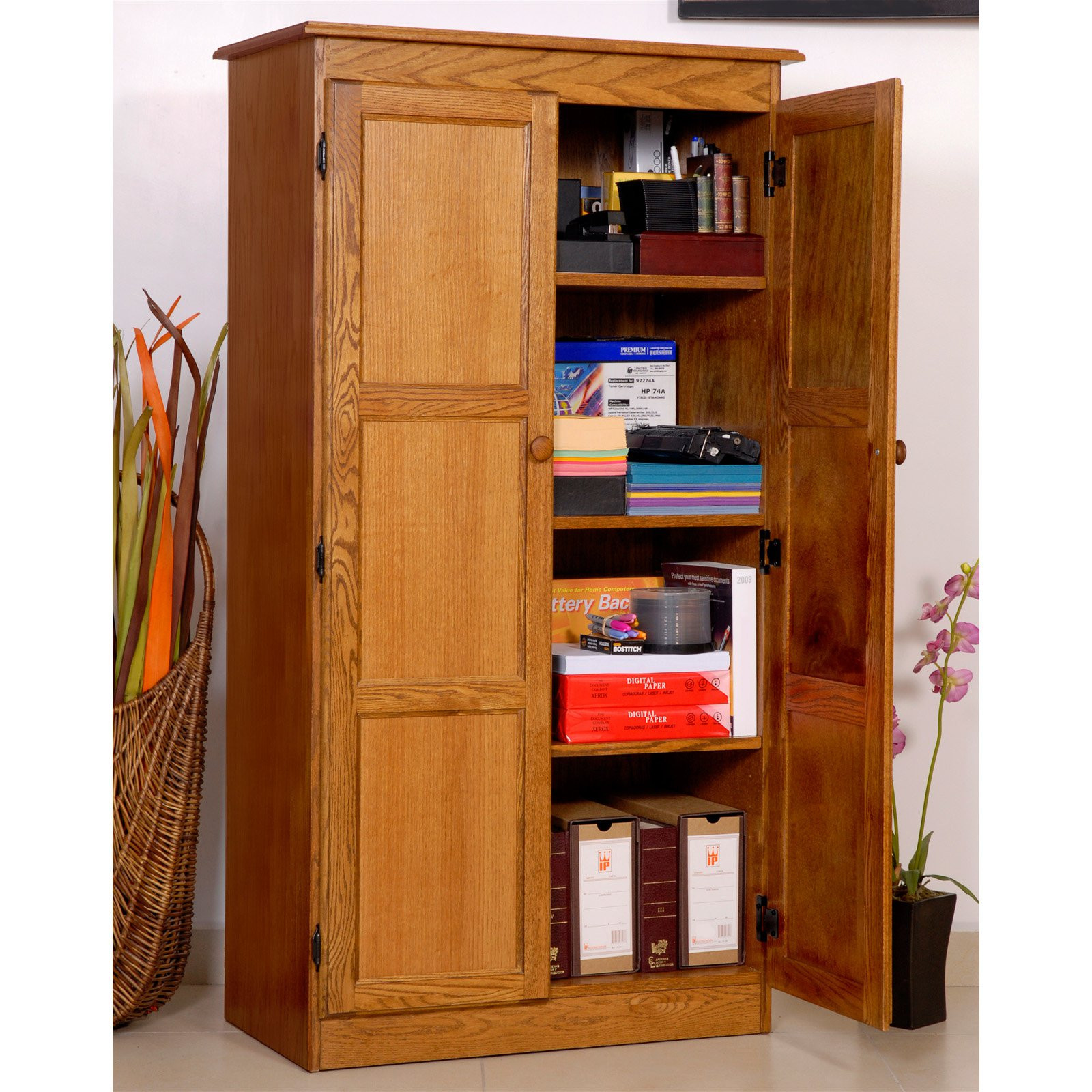 Kitchen Storage Furniture
 Concepts in Wood Dry Oak KT613A Storage Utility Closet