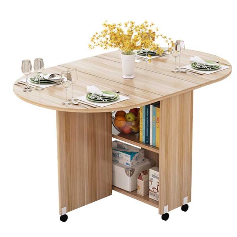 Kitchen Storage Tables
 Folding Movable Dining Table With Multidirectional Wheel