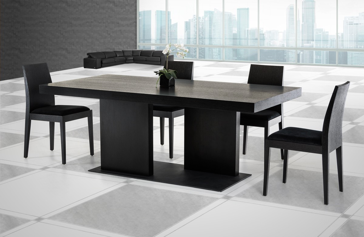 Kitchen Tables Modern
 Modrest Cobalt Modern Black Oak Dining Table