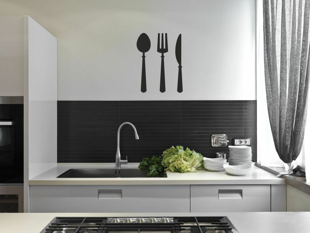 Kitchen Vinyl Wall Art
 kitchen wall stickers Cutlery fork spoon vinyl wall art