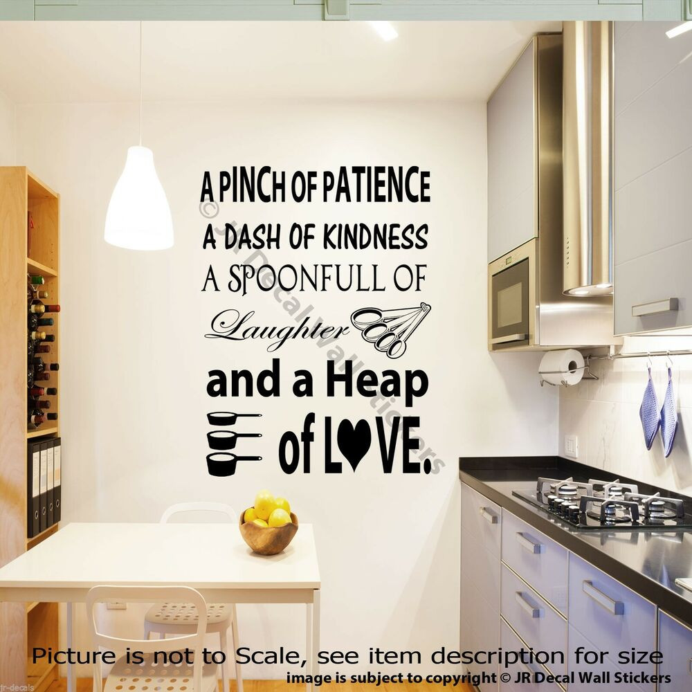 Kitchen Wall Decal Quotes
 A Pinch of Patience Vinyl lettering Kitchen Wall Stickers