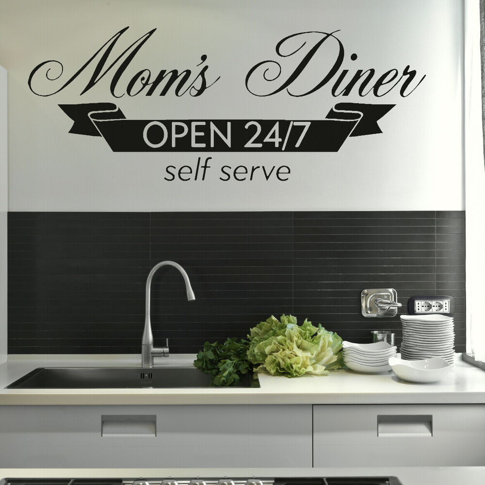 Kitchen Wall Decal Quotes
 Moms Diner Kitchen Quote Wall Stickers Home Vinyl Decal