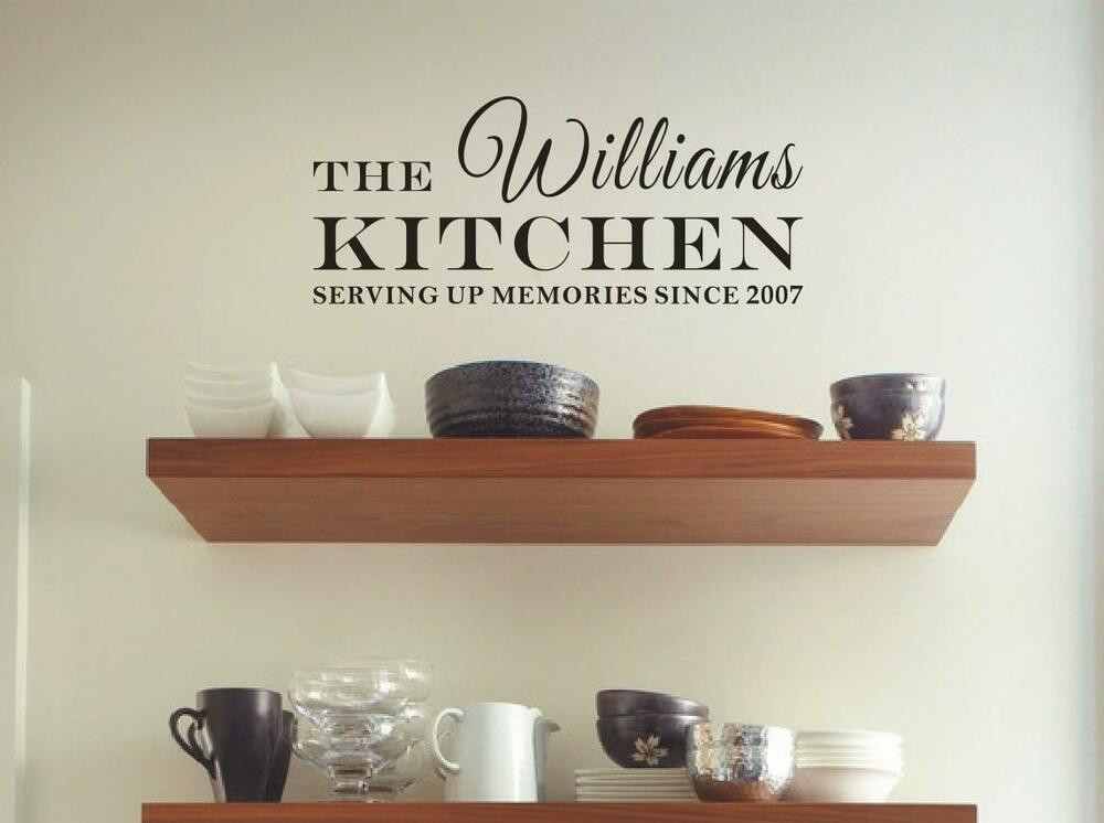 Kitchen Wall Decal Quotes
 Personalised Family Name Kitchen Wall Art Quote Wall