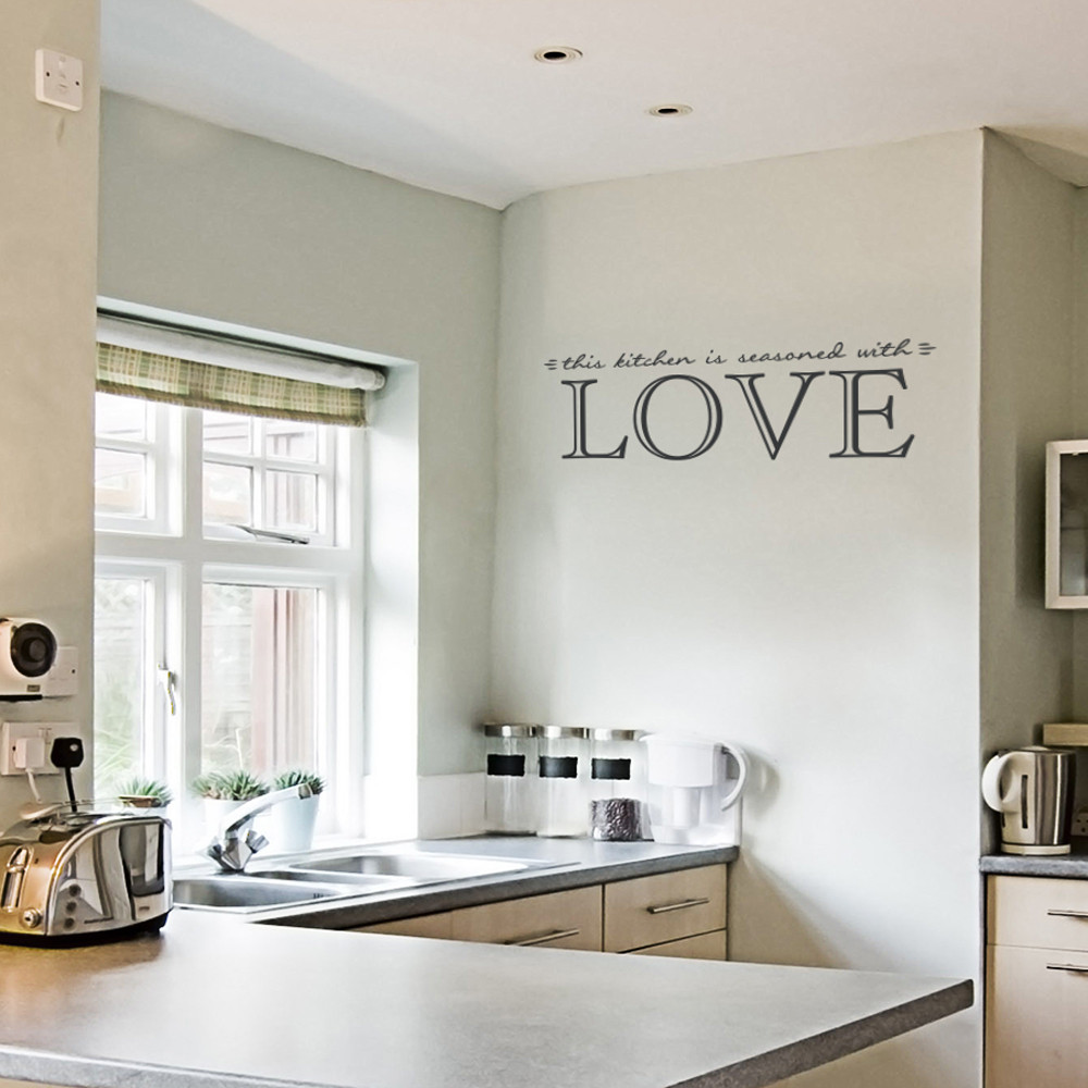 Kitchen Wall Decal Quotes
 This Kitchen is Seasoned with Love Wall Quote Decal