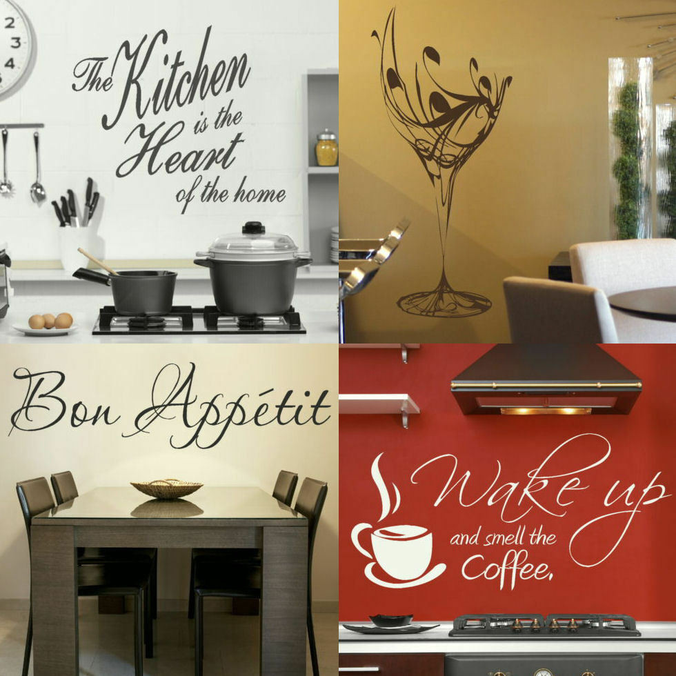 Kitchen Wall Decals Removable
 KITCHEN WALL QUOTES Easy Removable Home Wall Transfer