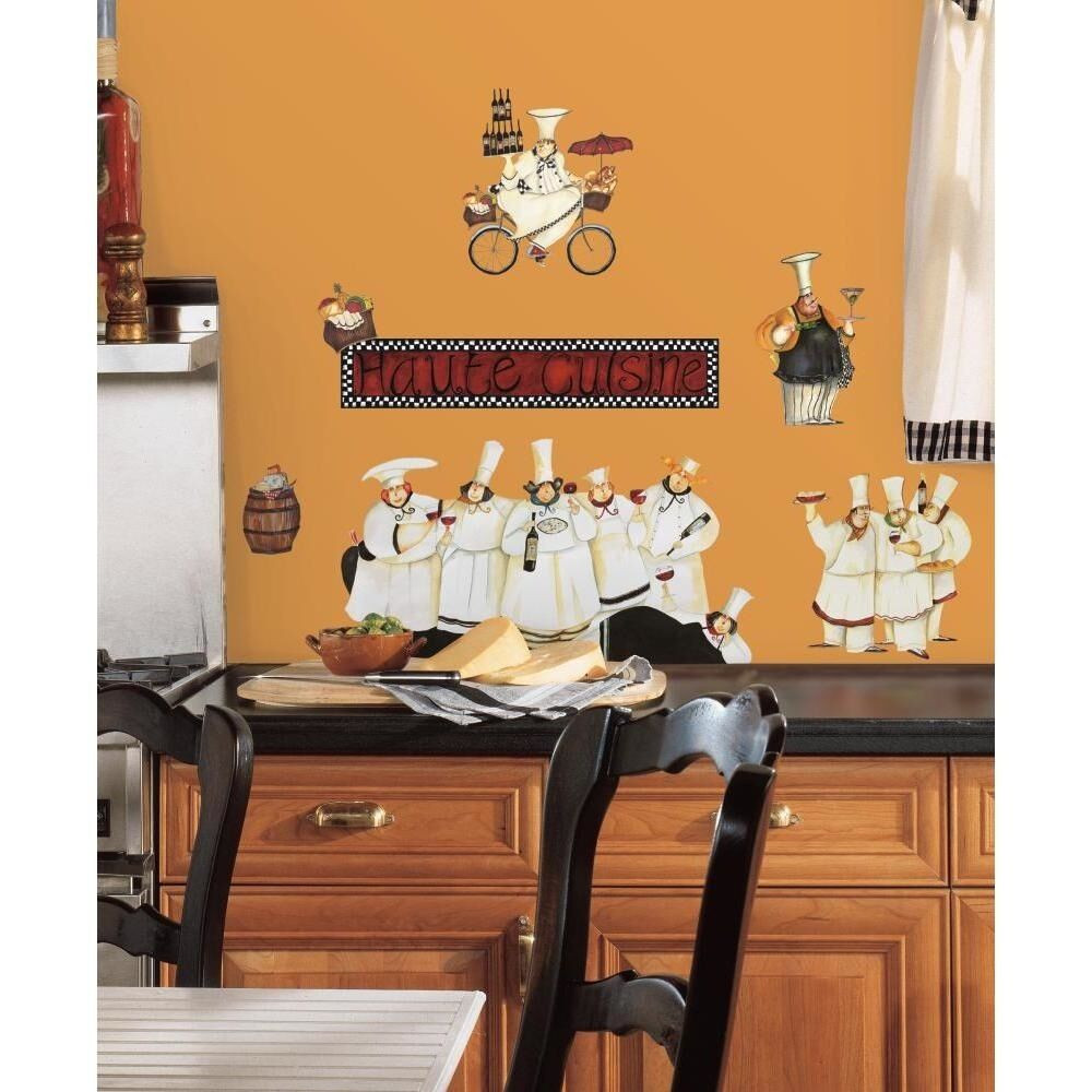 Kitchen Wall Decals Removable
 New Italian Fat CHEFS Peel & Stick Wall Decals Kitchen