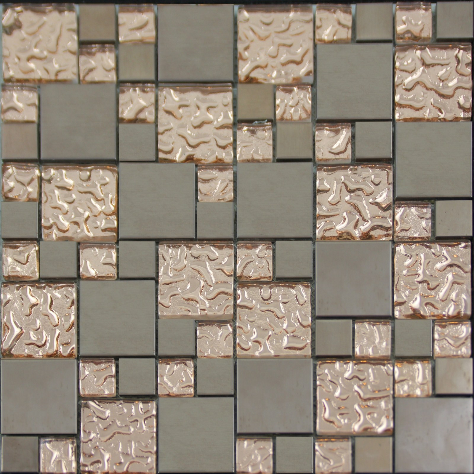 Kitchen Wall Tiles Design Ideas
 Copper Glass and Porcelain Square Mosaic Tile Designs