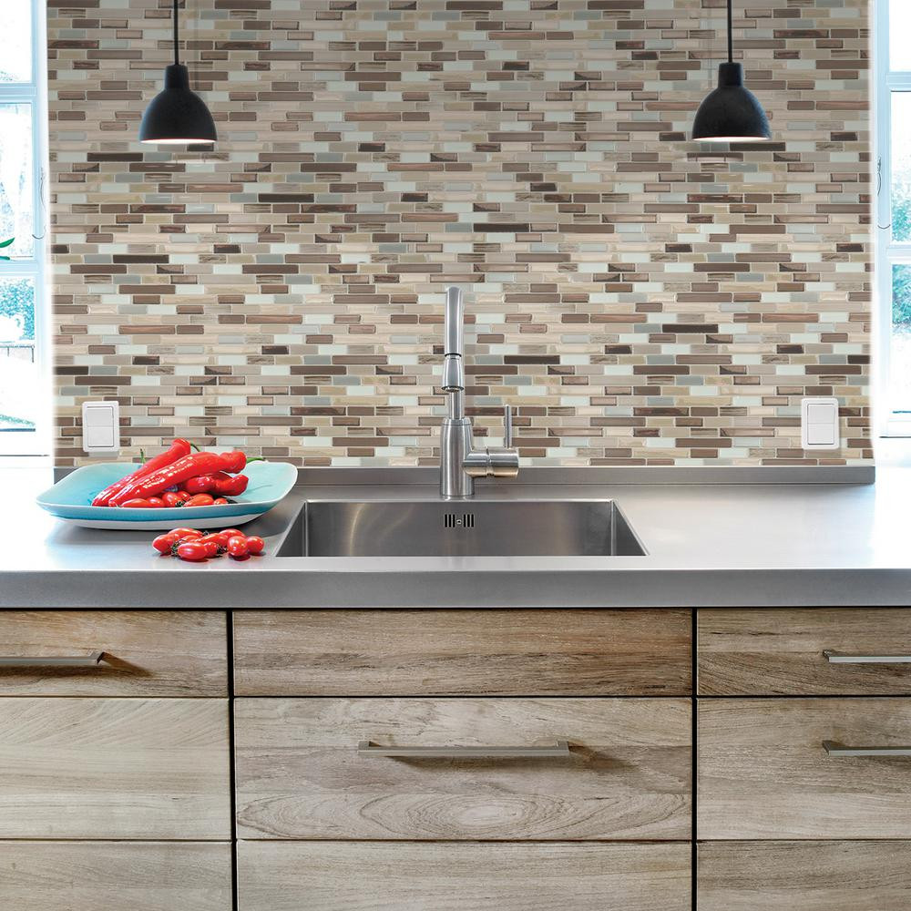 Kitchen Wall Tiles Home Depot
 Smart Tiles Muretto Durango 10 20 in W x 9 10 in H Peel
