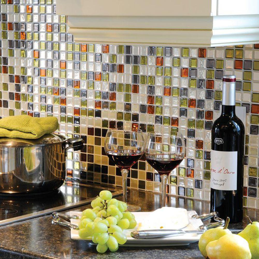 Kitchen Wall Tiles Home Depot
 Smart Tiles Idaho 9 85 in W x 9 85 in H Peel and Stick