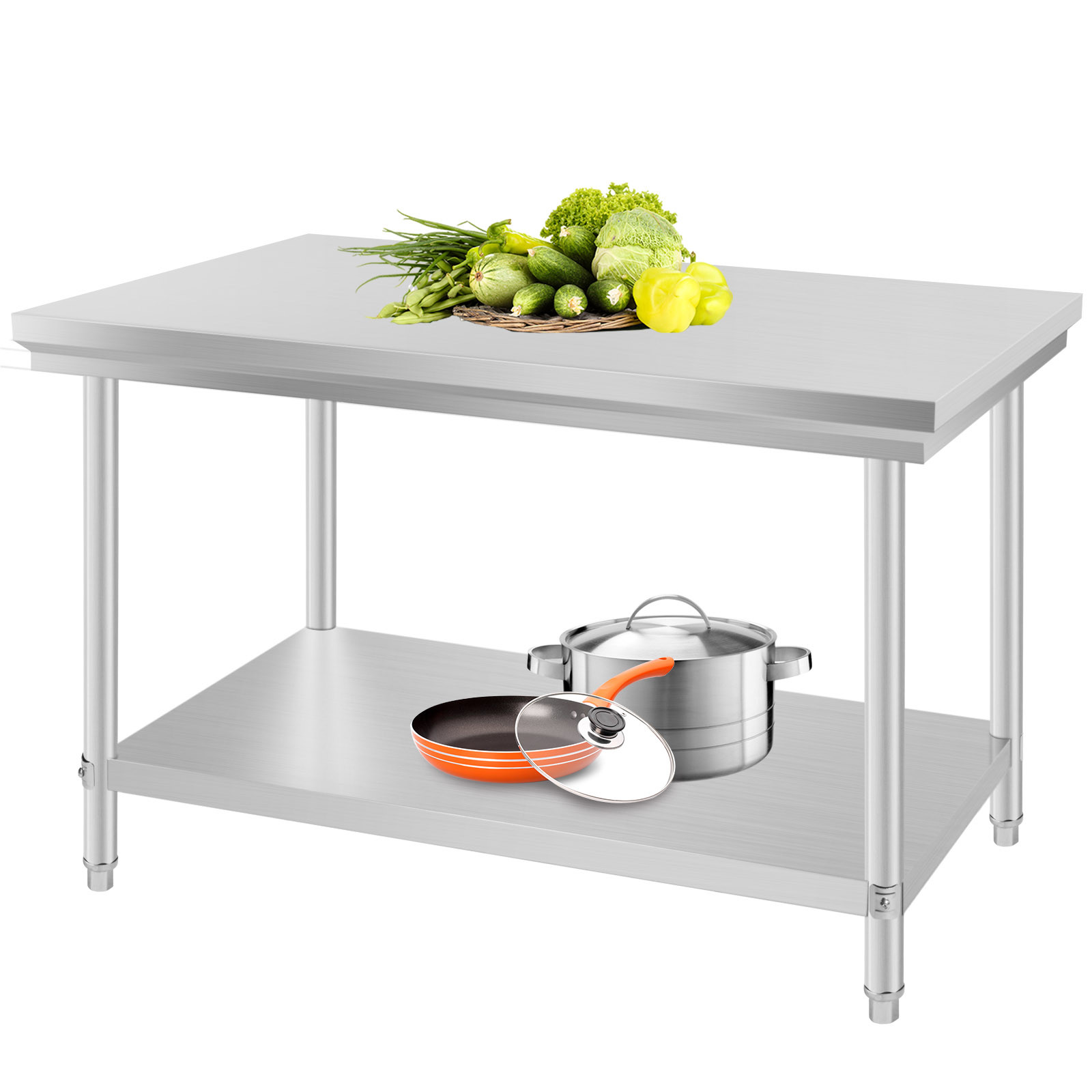 Kitchen Work Tables With Storage
 24" x 48" Stainless Steel Kitchen Work Prep Table Storage