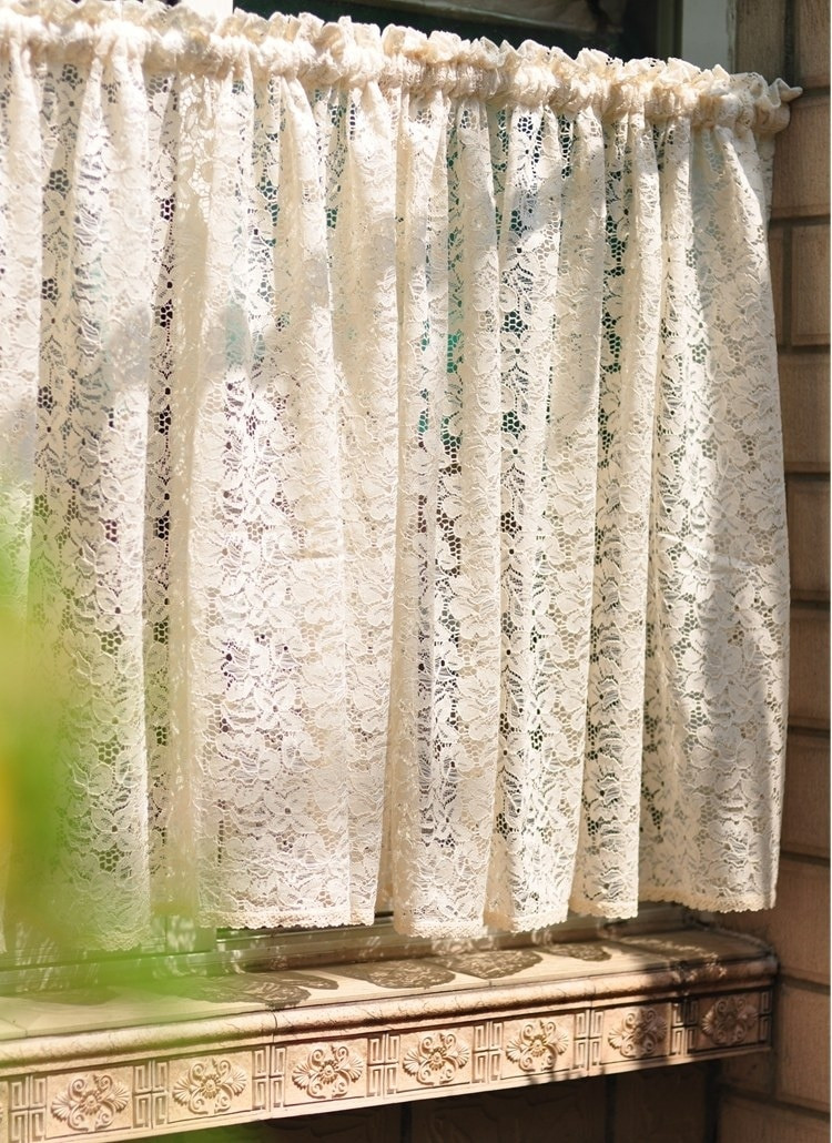 Lace Kitchen Curtain
 Cafe New Beige Short Curtain Lace Kitchen Sheer Curtains