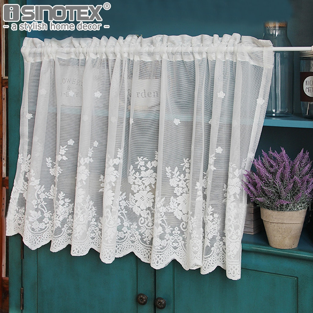 Lace Kitchen Curtain
 Pastoral Kitchen Curtain Fashion Cafe Floral Polyester