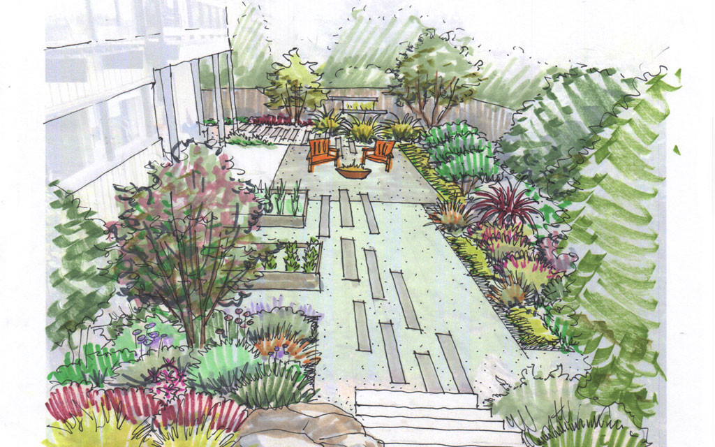 Landscape Designs Drawings
 Garden Creation How to draw a Perspective Sketch
