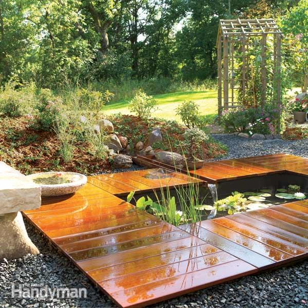 Landscape Fountain Plan
 How to Build a Garden Pond and Deck