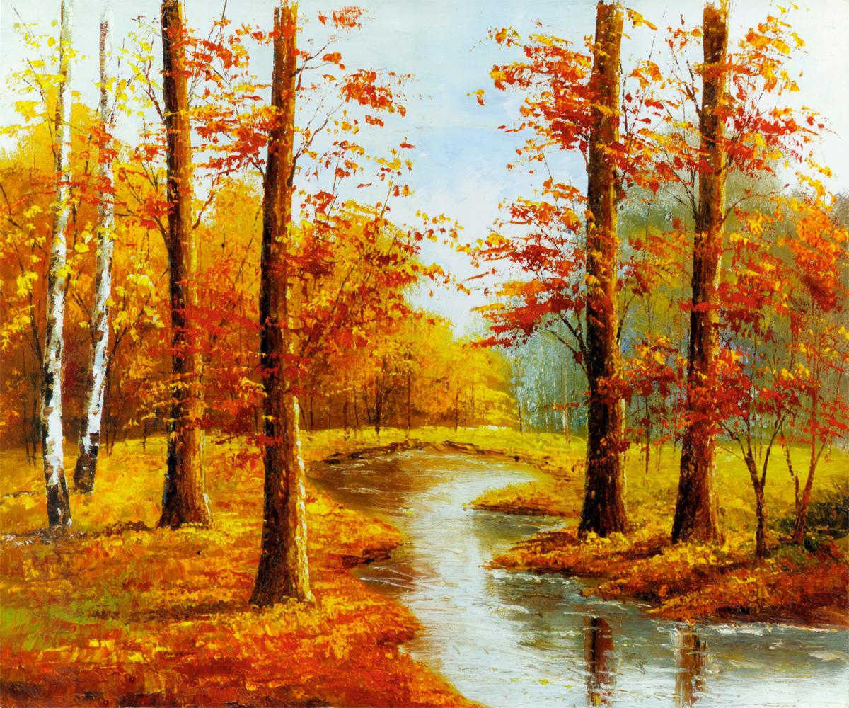 Landscape Oil Paintings
 China Autumn Landscape Canvas Oil Paintings for Hotel