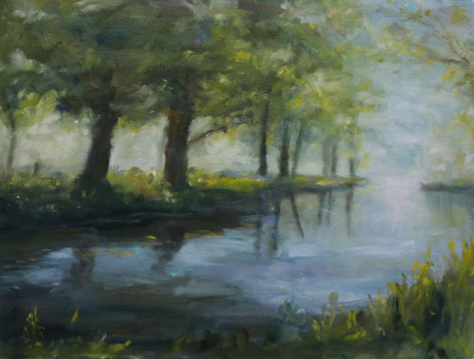 Landscape Oil Paintings
 Along the river Boyne Original Landscape Oil Painting