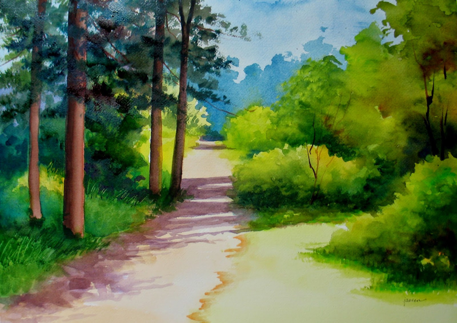 Landscape Painting Ideas
 Nel s Everyday Painting Watercolor Landscape SOLD