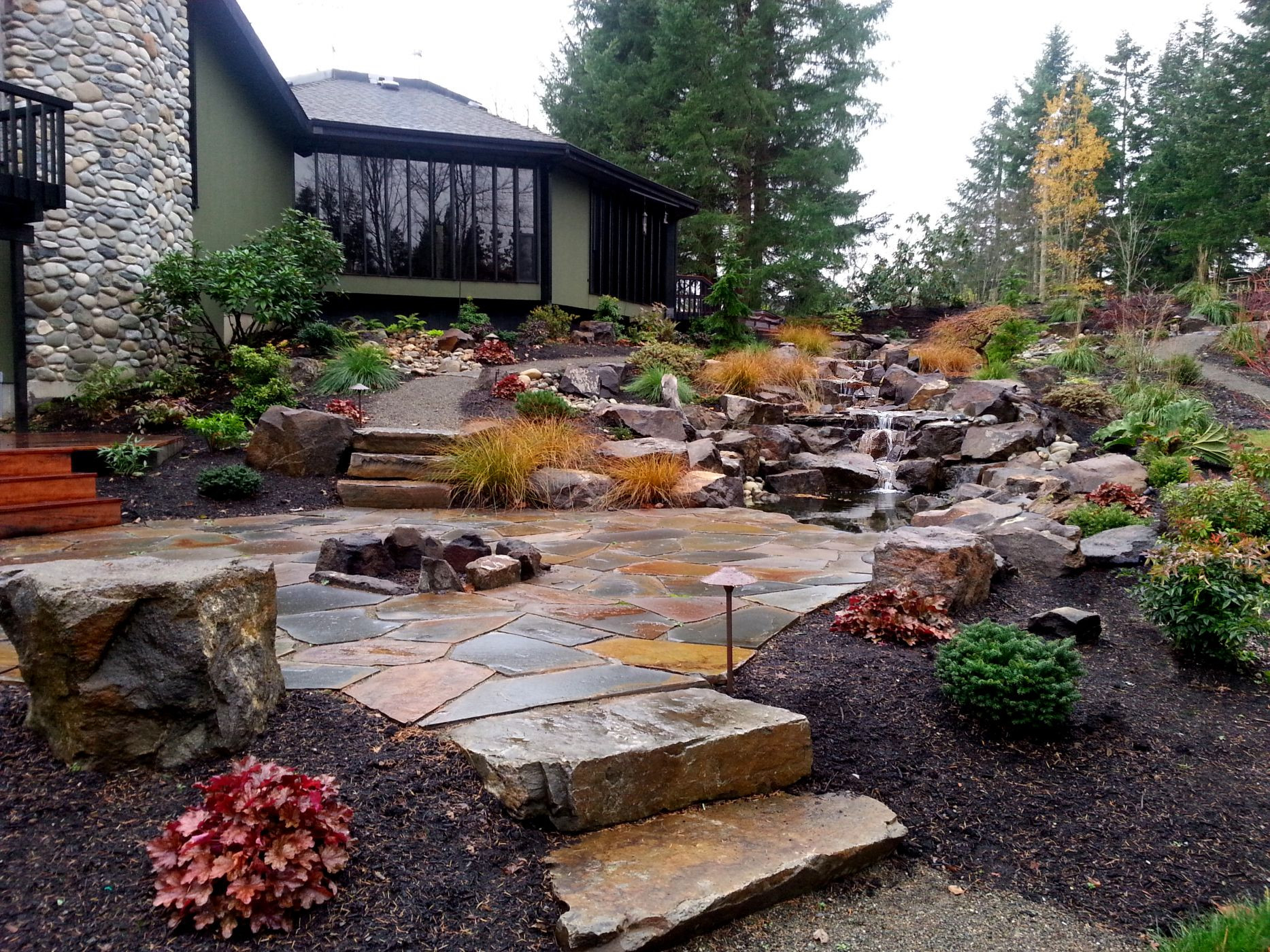Landscape Patio Stone
 Snohomish sandset montana flagstone patio — Sublime Garden
