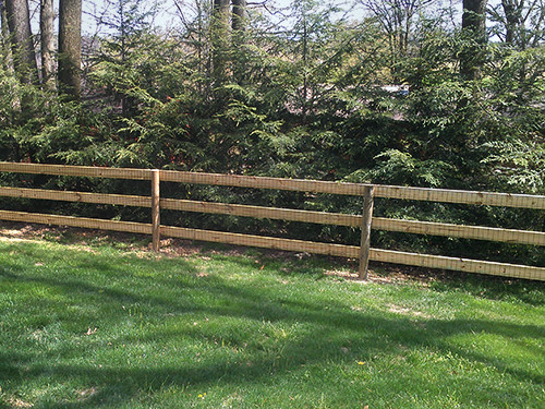 Landscape Timber Fence
 Wood Fencing Design & Installations PA