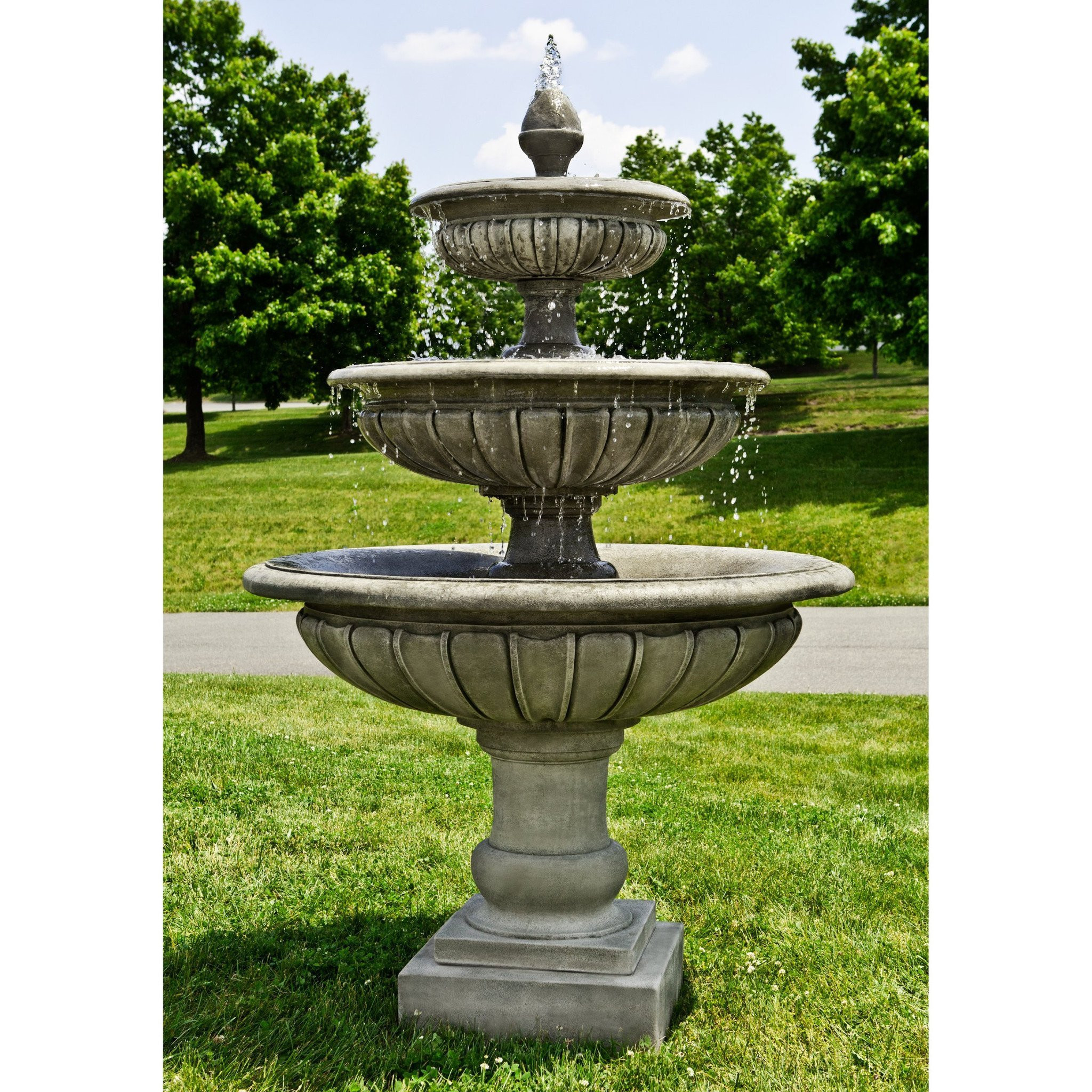 Landscape Water Fountains
 Three Tier Longvue Outdoor Water Fountain