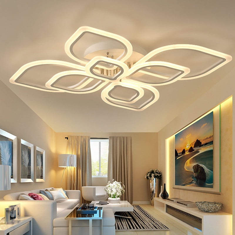Large Living Room Lamps
 Modern acrylic LED ceiling light Overlapping frames large