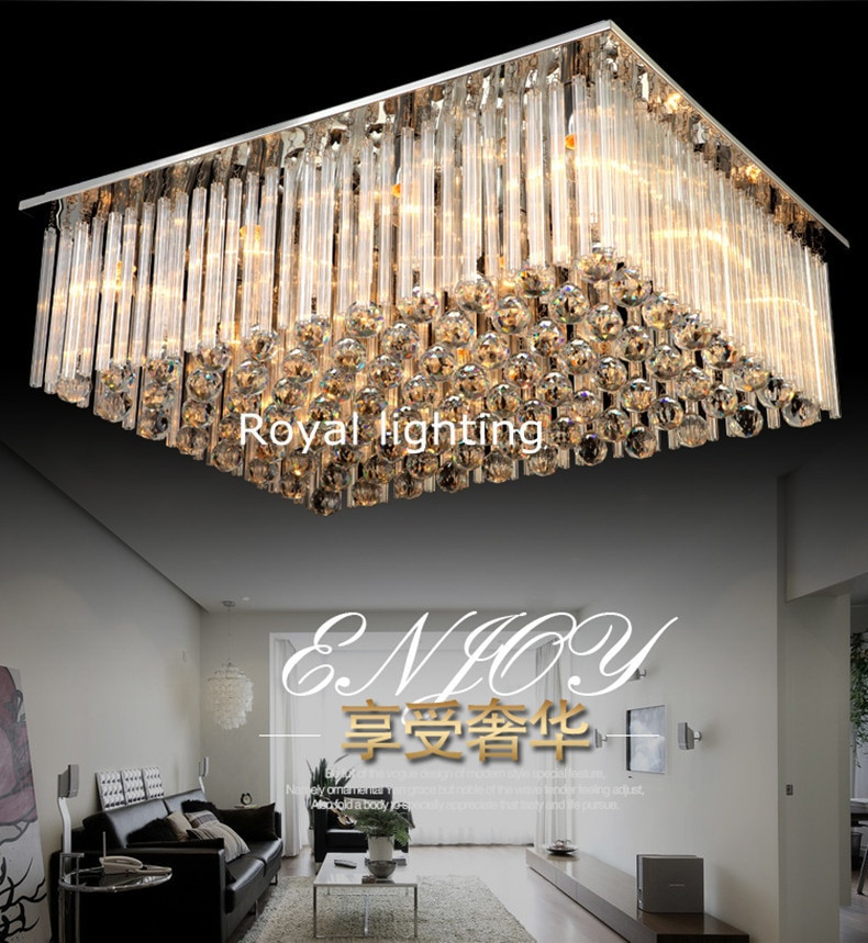 Large Living Room Lamps
 Aliexpress Buy Hotel Hall rectangle Crystal