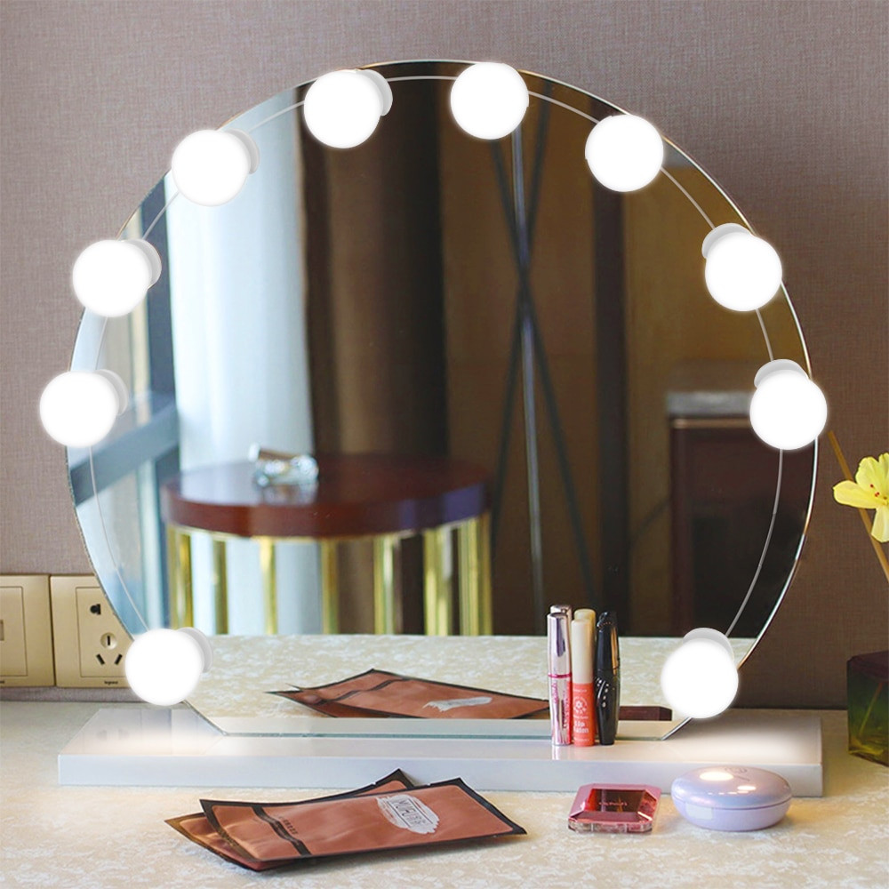 Led Bulbs For Bathroom Vanity
 Makeup Mirror Vanity LED Light 10 Bulbs Dimmable Vanity